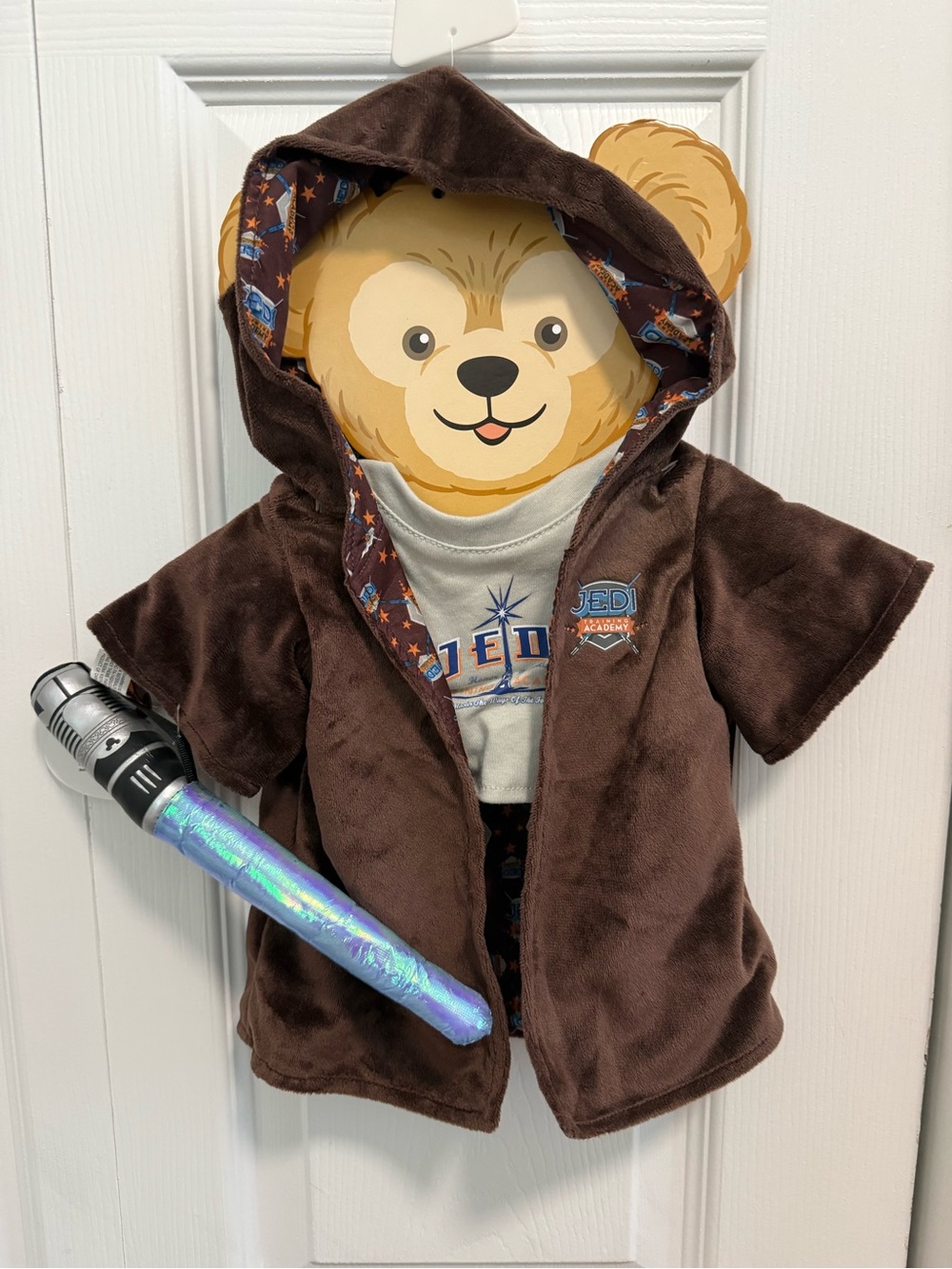 Disney Duffy Bear Jedi Hooded Plush Costume Jacket with Light-Up Lightsaber